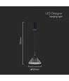 9W LED pendel - 19,5x17,5cm, 1000lm, svart, 4000K, inkl. ljuskälla