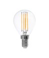 E14 6W LED klotlampa - P45, filament, klart glas