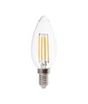 E14 6W LED kronljus - Filament, klart glas, 800lm, 133lm/W