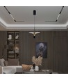 9W LED pendel / hänglampa - 4000K, 1000lm, svart/guld, 30x320cm, inkl. ljuskälla