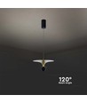 9W LED pendel / hänglampa - 4000K, 1000lm, svart/guld, 30x320cm, inkl. ljuskälla