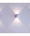 2W vägglampa med upp/ned ljus - IP54, vit, 3000K, aluminium, inkl. ljuskälla