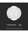 2W LED up/down vägglampa - IP54, vit, 3000K, aluminium, 4,2 x 4 cm, inkl. ljuskälla