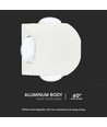 4W rund LED vägglampa med 4 ljusstrålar - IP54, vit, 3000K, 4-vägs ljus, modern design