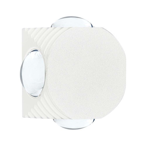 4W rund LED vägglampa med 4 ljusstrålar - IP54, vit, COB LED, 4000K, inkl. ljuskälla