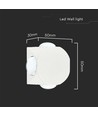 4W rund LED vägglampa med 4 ljusstrålar - IP54, vit, COB LED, 3000K, inkl. ljuskälla