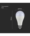 A65 Glödlampa 15W E27 - Samsung Chip, 4000K, Plastlampa