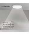 18W Dome Ljus - LED, 4000K, Rund, Vit Ram, IP44