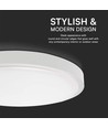 24W LED taklampa - Rund, vit ram, IP44