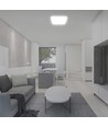 24W LED taklampa, 30x30cm - Fyrkantig, vit kant, IP44, 4000K, inkl. ljuskälla