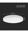 18W LED DOME Ljus - Mikrovågssensor, 3000K, Rund, Vit Ram, IP44