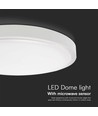 18W LED DOME Ljus - Mikrovågssensor, 3000K, Rund, Vit Ram, IP44