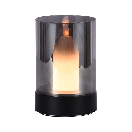 2W LED uppladdningsbar bordslampa, rörelsedimmer - Svart/rökfärgad, 3000K, 360 grader, elegant design