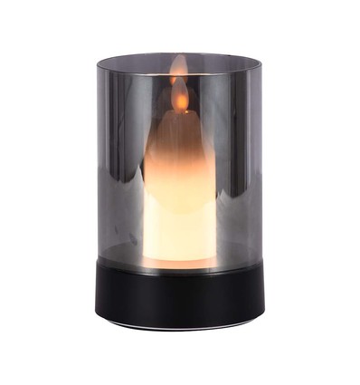 2W LED uppladdningsbar bordslampa, rörelsedimmer - Svart/rökfärgad, 3000K, 360 grader, elegant design