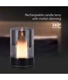 2W LED uppladdningsbar bordslampa, rörelsedimmer - Svart/rökfärgad, 3000K, 360 grader, elegant design