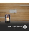2W LED uppladdningsbar bordslampa, rörelsedimmer - Svart/rökfärgad, 3000K, 360 grader, elegant design