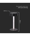 3W uppladdningsbar LED bordslampa, 5V - 3-i-1 CCT, touch dimbar, svart, inkl. USB-kabel