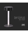 3W uppladdningsbar LED bordslampa, 5V - 3-i-1 CCT, touch dimbar, svart, inkl. USB-kabel