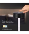 3W uppladdningsbar LED bordslampa, 5V - 3-i-1 CCT, touch dimbar, svart, inkl. USB-kabel