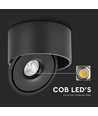 20W LED Ytmonterad COB Downlight - Svart hölje.