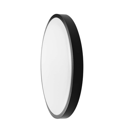 V-Tac 24W LED taklampa - Ø29,5cm, IP44, svart kant, inkl. ljuskälla