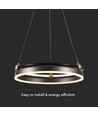 20W LED Pendellampa Enkel Ring - 3000K, Kaffe, Hem.