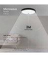 18W LED sensorlampa - IP44, Ø29,5cm, svart kant, inbyggd sensor, fjärrkontroll, inkl. ljuskälla