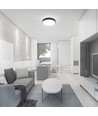 36W LED-sensorlampa - Ø42cm, IP44, svart kant, inbyggd mikrovågssensor
