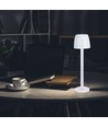 3W LED Bordlampa - Touch Dimbar, Transparent Stång, 3000K, Vit Hus