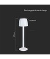 3W LED Bordlampa - Touch Dimbar, Transparent Stång, 3000K, Vit Hus