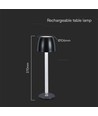 3W LED Bordslampa - Touch Dimbar Transparent Stång, 3000K, Svart Hus.