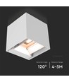 V-TAC Vägglampa 9W - COB LED, solcell, PIR sensor, 4000K, vit, IP65