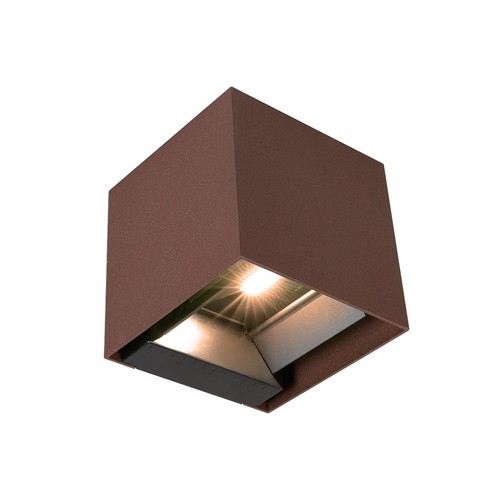 9W LED Vägglampa - COB, Solcell, PIR-sensor, 4000K, Corten, IP65