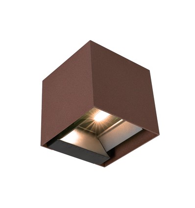 9W LED Vägglampa - COB, Solcell, PIR-sensor, 4000K, Corten, IP65