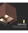 9W LED Vägglampa - COB, Solcell, PIR-sensor, 4000K, Corten, IP65