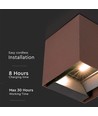 9W LED Vägglampa - COB, Solcell, PIR-sensor, 4000K, Corten, IP65