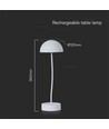 3W LED Bordslampa - Touch Dimbar, 3000K, vit, Hus.