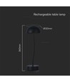 3W uppladdningsbar bordslampa - Touch dimbar, svart, 3000K, bärbar, inkl. batteri