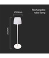 2,7W LED Bordslampa - Touch, Dimbar, 3i1, Vit