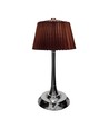 1,5W LED bordslampa, touch dimbar, brun skärm - CCT, laddningsbar, krom, inkl. batteri och USB-C