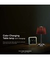 1,5W LED bordslampa, touch dimbar, brun skärm - CCT, laddningsbar, krom, inkl. batteri och USB-C