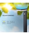 5,5W Solcellsdriven trädgårdslampa med sensor - Svart, PIR-sensor, IP54, svart