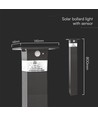 3W Solcells Pollarlampa - LED, PIR Sensor, IP54.