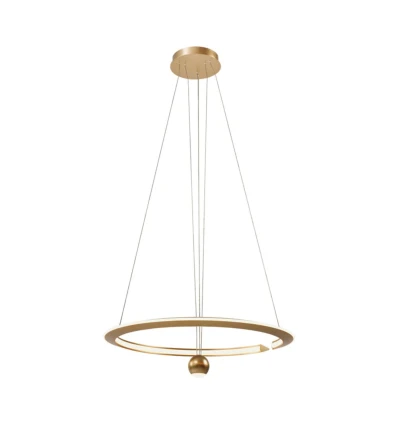 45W LED pendel, Ø60cm, borstat guld - 5500lm, 3000K, designer taklampa, IP20