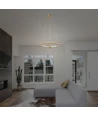 45W LED pendel, Ø60cm, borstat guld - 5500lm, 3000K, designer taklampa, IP20