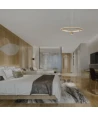45W LED pendel, Ø60cm, borstat guld - 5500lm, 3000K, designer taklampa, IP20