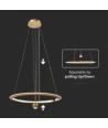 45W LED pendel, Ø60cm, borstat guld - 5500lm, 3000K, designer taklampa, IP20