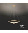 45W LED pendel, Ø60cm, borstat guld - 5500lm, 3000K, designer taklampa, IP20
