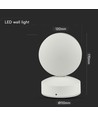 6W Vägglampa - LED, 3000K, IP65, Vit Hus