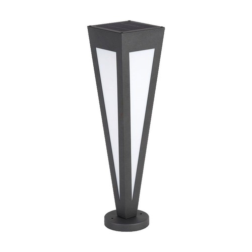 2W Solcells-trädgårdslampa - 150x150x635mm, 3000K, svart, hus